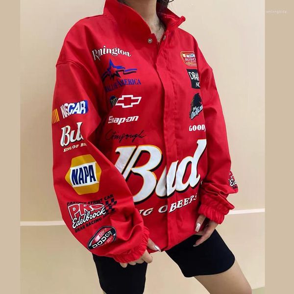 women's jackets women winter jacket coat red printed zipper long sleeve racing vintage sport style polyester bomber 2022, Black;brown
women's jackets women winter jacket coat red printed zipper long sleeve racing vintage sport style polyester bomber 2022, Black;brown