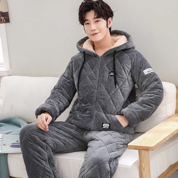men's sleepwear men's pajama sets winter flannel pajamas trendyol hooded sleepwear thick 3-layer cotton big size pajamas for men l, Black;brown
men's sleepwear men's pajama sets winter flannel pajamas trendyol hooded sleepwear thick 3-layer cotton big size pajamas for men l, Black;brown