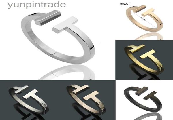 luxury fashion women bangle stainless open cuffs thick wide band double t bangles bracelet mens jewlery silver rose gold black pul1193289
luxury fashion women bangle stainless open cuffs thick wide band double t bangles bracelet mens jewlery silver rose gold black pul1193289