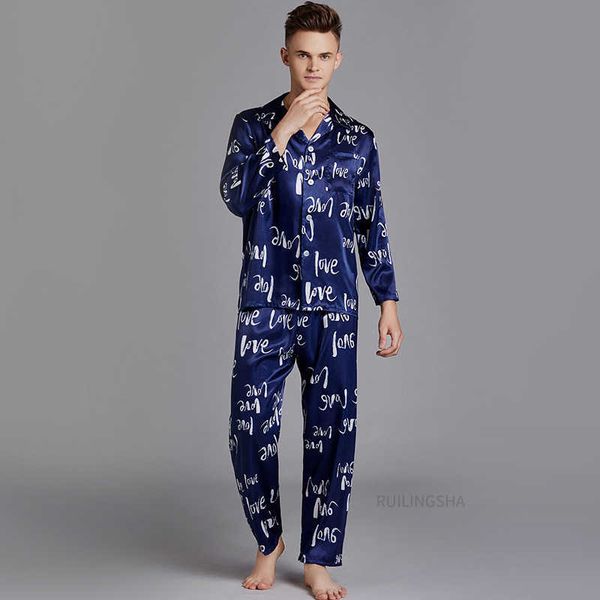 men's sleepwear spring summer men ice silk pajama sets plus size turn-down collar pijamas dragon print 2 pieces suit fasinon male homew, Black;brown 
men's sleepwear spring summer men ice silk pajama sets plus size turn-down collar pijamas dragon print 2 pieces suit fasinon male homew, Black;brown