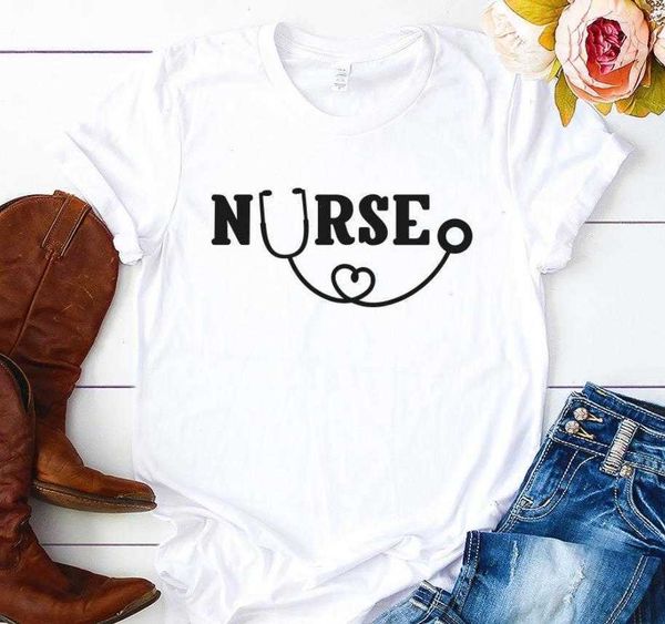 nurse letters print women t shirt casual funny for lady tee tumblr hipster 6, White
nurse letters print women t shirt casual funny for lady tee tumblr hipster 6, White