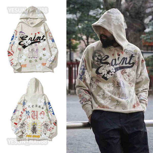 designer kanyes classic wests luxury hoodie fashion saint cartoon graffiti printed mens and womens loose coat pullover sweater hooded, Black
designer kanyes classic wests luxury hoodie fashion saint cartoon graffiti printed mens and womens loose coat pullover sweater hooded, Black