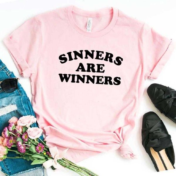 sinners are winners women casual funny t shirt for lady girl tee hipster drop, White
sinners are winners women casual funny t shirt for lady girl tee hipster drop, White