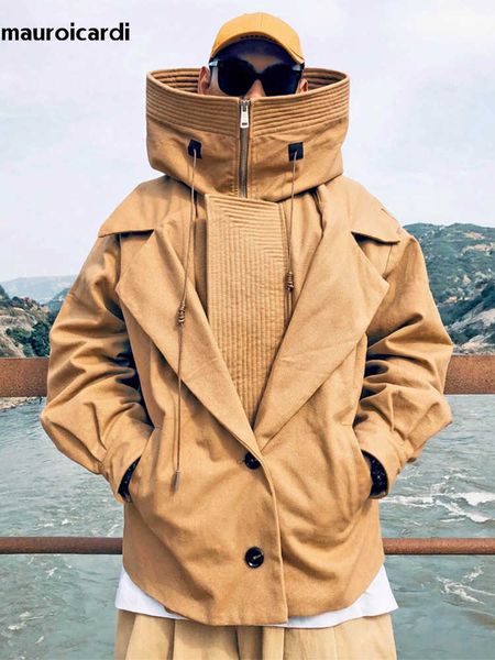 men's trench coats mauroicardi spring autumn oversized cool black green khaki windproof windbreaker men hood long sleeve zip up europea, Tan;black
men's trench coats mauroicardi spring autumn oversized cool black green khaki windproof windbreaker men hood long sleeve zip up europea, Tan;black