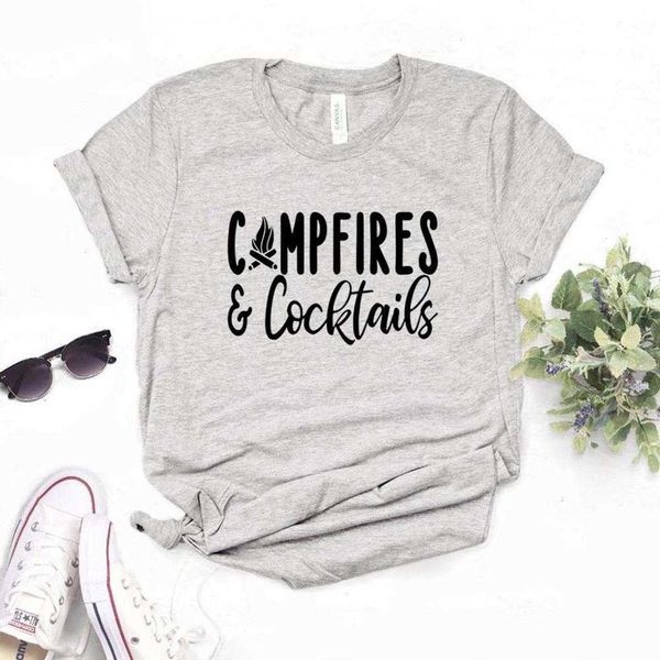 campfires and cocktails t shirt print women tshirts casual funny for lady yong top, White
campfires and cocktails t shirt print women tshirts casual funny for lady yong top, White