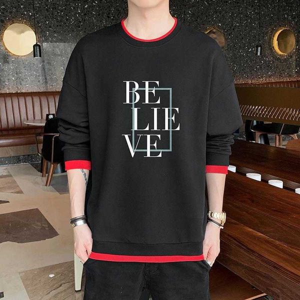 men's cotton sweater shoulder drop large terry round neck fake two-piece fashion brand 340g thick men, Black
men's cotton sweater shoulder drop large terry round neck fake two-piece fashion brand 340g thick men, Black