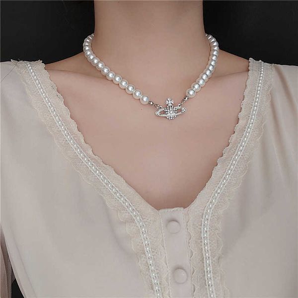 yuacc2022 fashionable simple niche design temperament empress dowager west imitation pearl necklace female diamond saturn pendant, Silver
yuacc2022 fashionable simple niche design temperament empress dowager west imitation pearl necklace female diamond saturn pendant, Silver