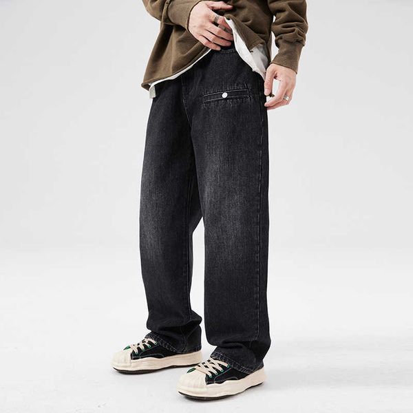 high street straight tube fashion men's personality casual loose pocket design nostalgic wash black jeans autumn, Blue
high street straight tube fashion men's personality casual loose pocket design nostalgic wash black jeans autumn, Blue