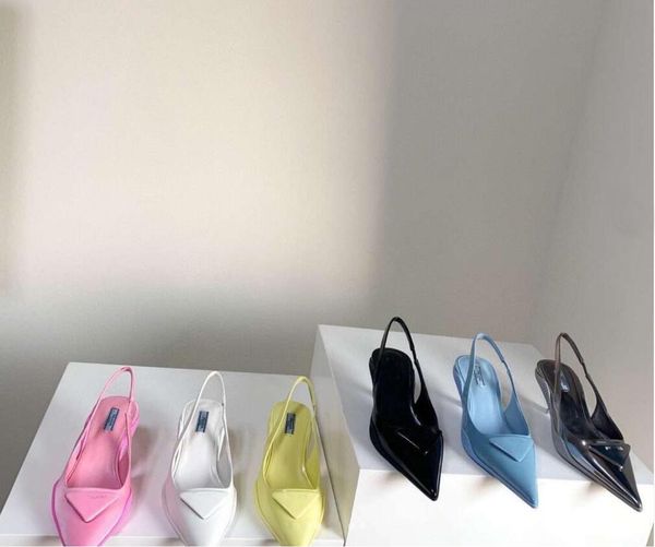 women pointy toe pump low heel sandals brushed patent leather slingback pumps luxury brand designer shoes with box 35-42, Black
women pointy toe pump low heel sandals brushed patent leather slingback pumps luxury brand designer shoes with box 35-42, Black