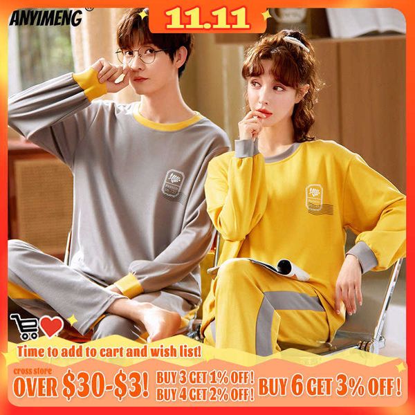 men's sleepwear nice pajamas set for couple autumn winter new matching pijamas for men and women cotton o-neck long sleeve casual sleep, Black;brown
men's sleepwear nice pajamas set for couple autumn winter new matching pijamas for men and women cotton o-neck long sleeve casual sleep, Black;brown