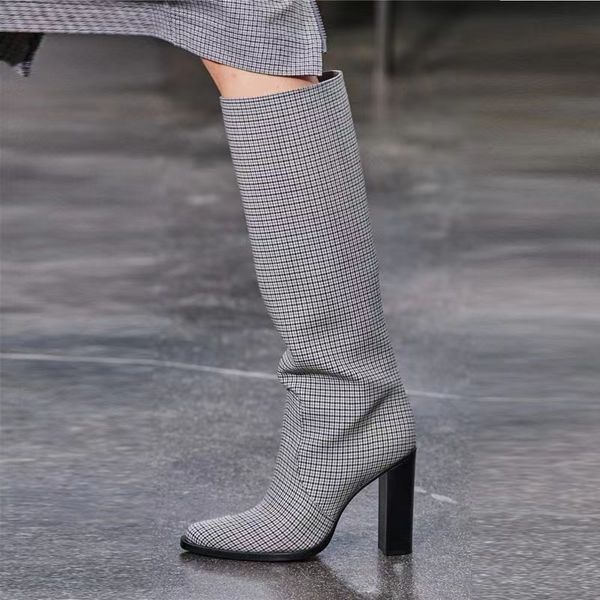 knee-high jacquard logo boots square heels high-heeled boot fashion almond toe tall booties f'end'ace luxury designers genuine lea, Black
knee-high jacquard logo boots square heels high-heeled boot fashion almond toe tall booties f'end'ace luxury designers genuine lea, Black