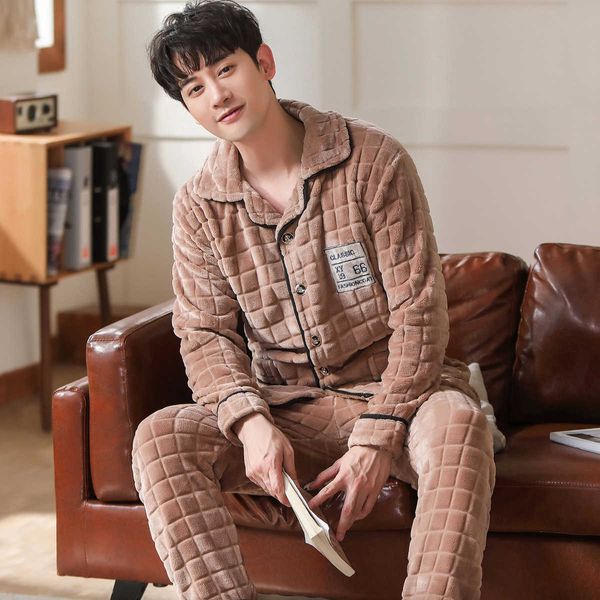 men's sleepwear thick soft flannel pajamas sleeping suits men sleepwear male classy pijama hombre male pyjamas long sleeves pajamas men, Black;brown
men's sleepwear thick soft flannel pajamas sleeping suits men sleepwear male classy pijama hombre male pyjamas long sleeves pajamas men, Black;brown