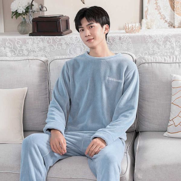 men's sleepwear autumn winter gray thick coral fleece couple pajamas 2piece set loose warm men's homewear long sleeve women sleepw, Black;brown
men's sleepwear autumn winter gray thick coral fleece couple pajamas 2piece set loose warm men's homewear long sleeve women sleepw, Black;brown
