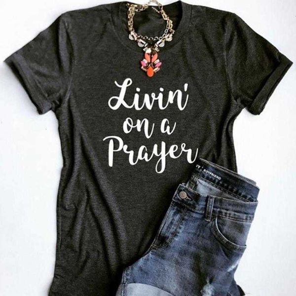 livin on a prayer pure tee t-shirt women religious faith tees casual summer, White
livin on a prayer pure tee t-shirt women religious faith tees casual summer, White