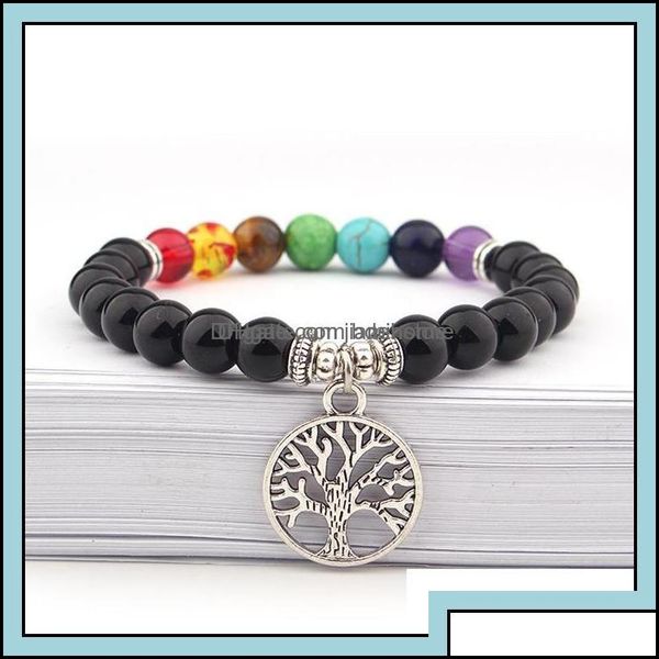 charm bracelets charm bracelets jewelry 8mm natural stone bracelet 7 chakra tree of life mticolor beads stones women men yoga drop d otrpx, Golden;silver
charm bracelets charm bracelets jewelry 8mm natural stone bracelet 7 chakra tree of life mticolor beads stones women men yoga drop d otrpx, Golden;silver