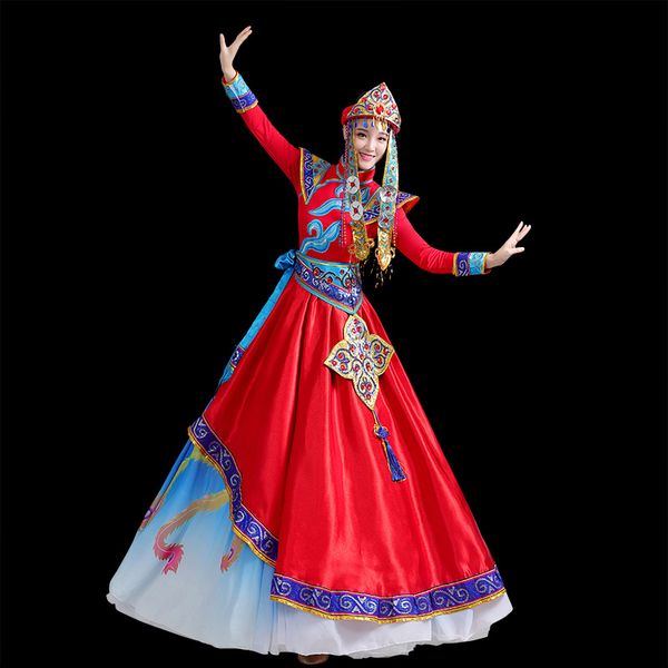 elegant mongolian stage wear for singers folk dance clothing minority dress chinese ethnic party performance costume women long dress, Black;red
elegant mongolian stage wear for singers folk dance clothing minority dress chinese ethnic party performance costume women long dress, Black;red