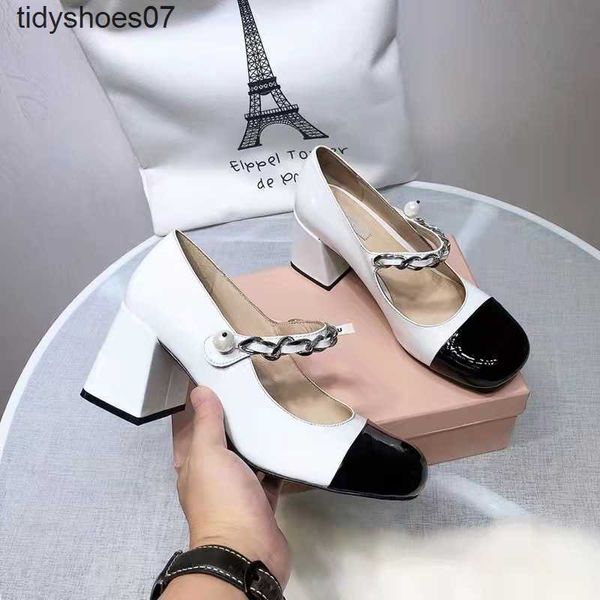 designer miu fashion sandals with source standard women's head color matching early spring mary jane shoes high heels thick heels women, Black
designer miu fashion sandals with source standard women's head color matching early spring mary jane shoes high heels thick heels women, Black