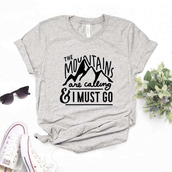 the mountains are calling tee and i must go print women tshirts casual funny t shirt, White
the mountains are calling tee and i must go print women tshirts casual funny t shirt, White