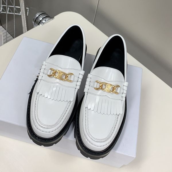 white margaret shoes triomphe golden chain fringed loafers genuine calfskin leather slip on flats women's luxury designers flat dress s, Black
white margaret shoes triomphe golden chain fringed loafers genuine calfskin leather slip on flats women's luxury designers flat dress s, Black