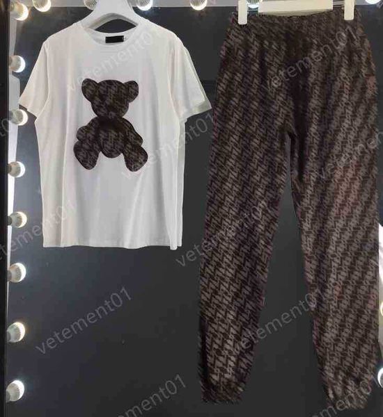 womens two piece pants fashion brown bear graphic brand t-shirt with brown pants 2 piece sets luxury designer tracksuits women clothing, White
womens two piece pants fashion brown bear graphic brand t-shirt with brown pants 2 piece sets luxury designer tracksuits women clothing, White