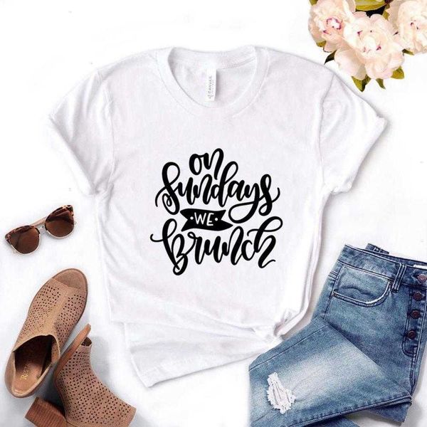 on sundays t shirts we brunch women tshirts casual funny shirt for lady yong tee, White
on sundays t shirts we brunch women tshirts casual funny shirt for lady yong tee, White