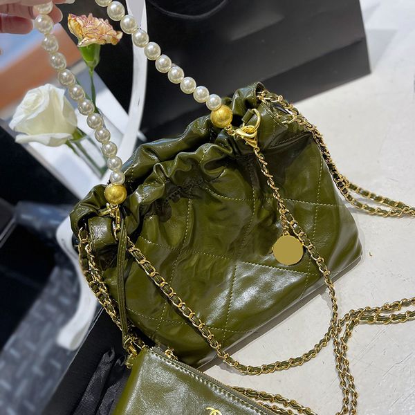 22f/w womens calfskin 22 shopping quilted bags green black purse pearl chain underarm gold metal hardware matelasse chain crossbody shoulder
22f/w womens calfskin 22 shopping quilted bags green black purse pearl chain underarm gold metal hardware matelasse chain crossbody shoulder