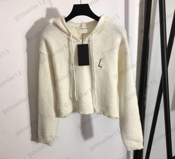 designer womens sweater letter logo embroidery hooded pullover knitted sweaters neckline drawstring short knitwear contracted style women 2, White;black
designer womens sweater letter logo embroidery hooded pullover knitted sweaters neckline drawstring short knitwear contracted style women 2, White;black