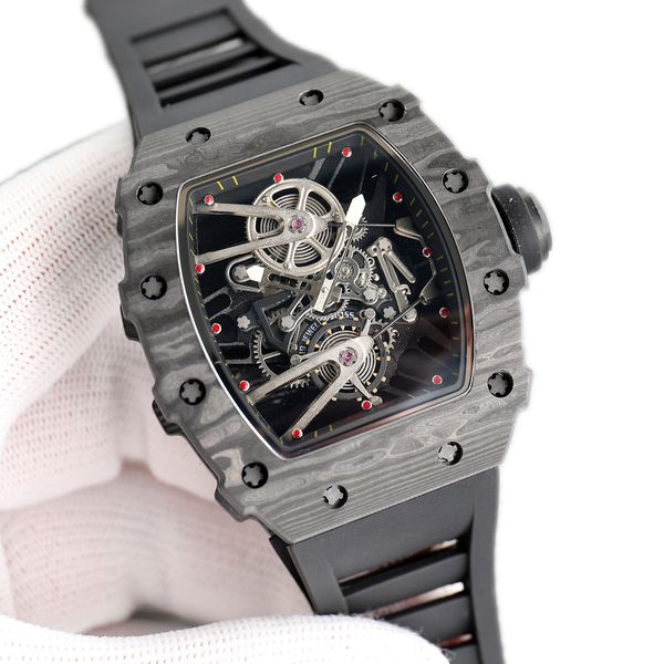 men's mechanical watch rm27-02 made of carbon fiber 48x42mm roaring bull wristwatches, Slivery;brown
men's mechanical watch rm27-02 made of carbon fiber 48x42mm roaring bull wristwatches, Slivery;brown