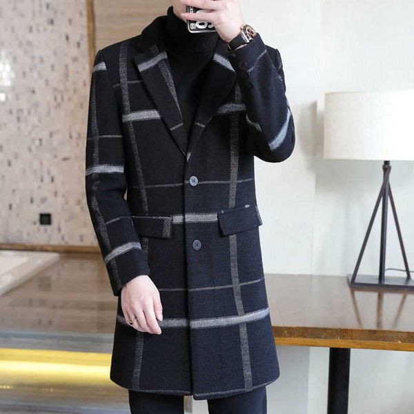 men's trench coats autumn and winter new men's woolen coat mid-length casual slim korean version plaid large size trend lapel men&, Tan;black
men's trench coats autumn and winter new men's woolen coat mid-length casual slim korean version plaid large size trend lapel men&, Tan;black