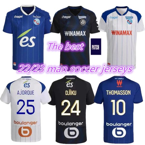 22 23 rc strasbourg alsace soccer jerseys maillot de foot home blue 2022 2023 aholou thomasson lienard diallo djiku ajorque gameiro football, Black;yellow
22 23 rc strasbourg alsace soccer jerseys maillot de foot home blue 2022 2023 aholou thomasson lienard diallo djiku ajorque gameiro football, Black;yellow