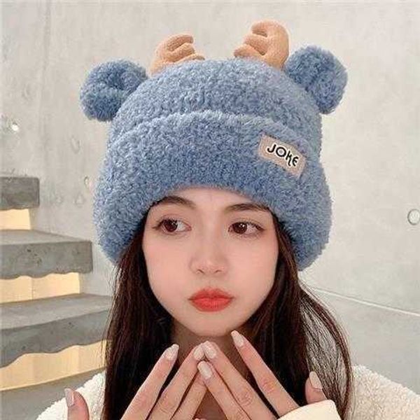 hats stingy brim new hat women's winter versatile deer horn ears lovely knitted wool hat korean warm christmas gift 1103, Blue;gray
hats stingy brim new hat women's winter versatile deer horn ears lovely knitted wool hat korean warm christmas gift 1103, Blue;gray