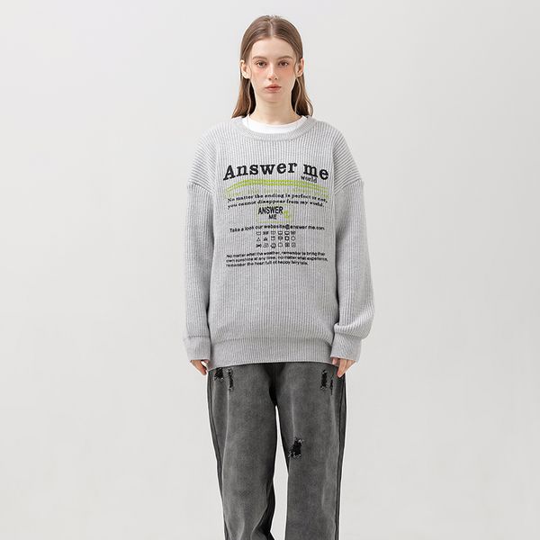 letter printing high street sweater men women couples crewneck knitted pullover autumn winter warm fashion casual sweatshirt m26, Black
letter printing high street sweater men women couples crewneck knitted pullover autumn winter warm fashion casual sweatshirt m26, Black