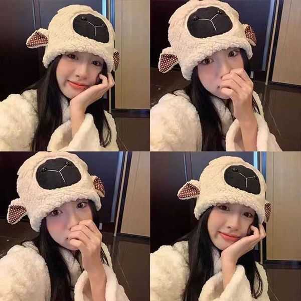 s stingy brim cute cartoon sheep women's warm lamb hair thickened ear protection japanese and korean fashion pullover hat 1103, Blue;gray
s stingy brim cute cartoon sheep women's warm lamb hair thickened ear protection japanese and korean fashion pullover hat 1103, Blue;gray