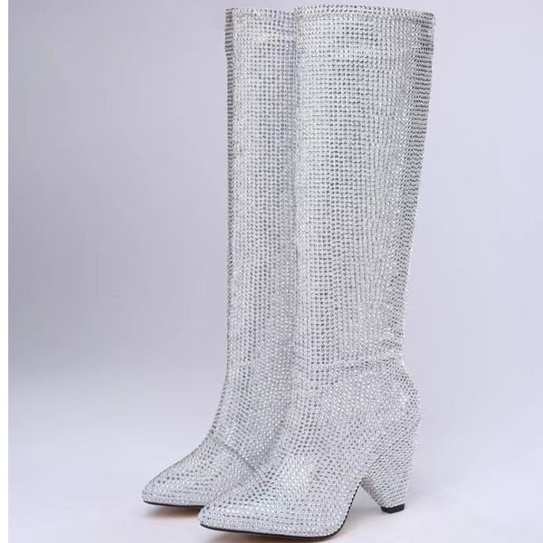 2022 new style lady women leather knee boots spike high heels fashion pointed pillage toe booties casual party dress shoes heels diamond bab, Black
2022 new style lady women leather knee boots spike high heels fashion pointed pillage toe booties casual party dress shoes heels diamond bab, Black