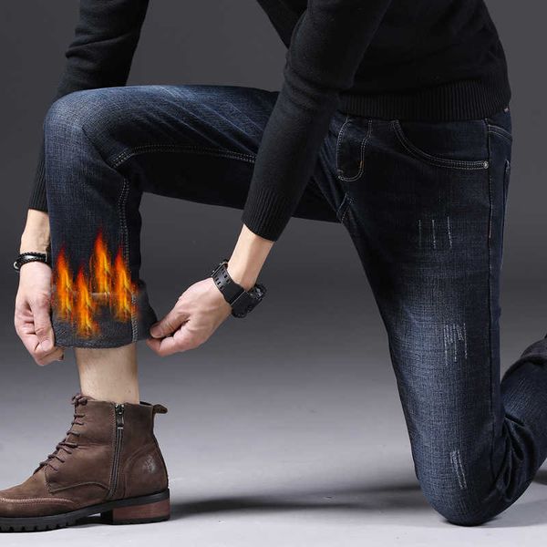 new plush jeans men's mid rise small straight tube warm keeping thickened elastic casual pants for autumn and winter, Blue
new plush jeans men's mid rise small straight tube warm keeping thickened elastic casual pants for autumn and winter, Blue