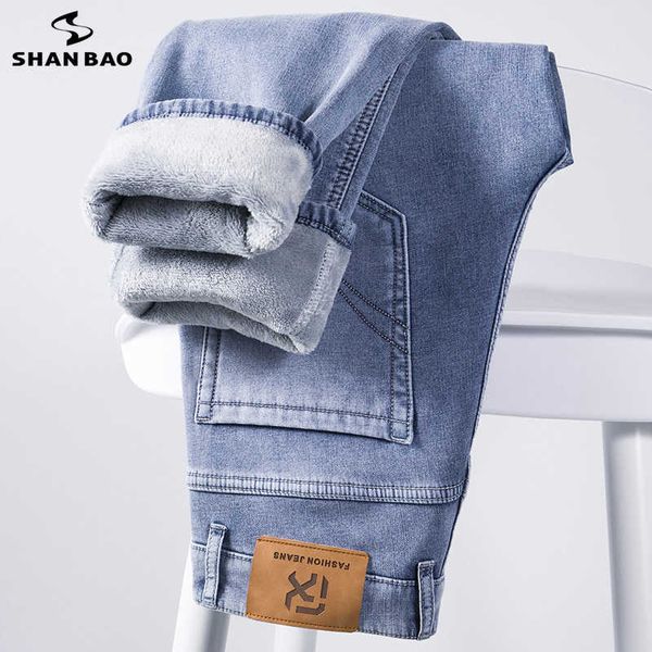 men's jeans shan bao fleece thick warm winter brand fit straight jeans classic business casual trend fashion men's slim stretch de, Blue
men's jeans shan bao fleece thick warm winter brand fit straight jeans classic business casual trend fashion men's slim stretch de, Blue