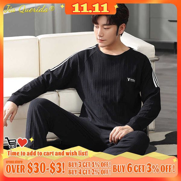men's sleepwear autumn winter new pajamas for men plus size l-4xl boy pajama set fashion leisure male sleepwear cotton round neck pijam, Black;brown
men's sleepwear autumn winter new pajamas for men plus size l-4xl boy pajama set fashion leisure male sleepwear cotton round neck pijam, Black;brown