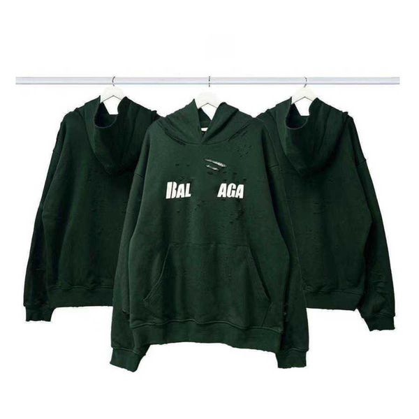 fashion brand designer hoodies paris hole tearing washed chest letter print loose pullover sweatshirts green balanciagas, Black
fashion brand designer hoodies paris hole tearing washed chest letter print loose pullover sweatshirts green balanciagas, Black