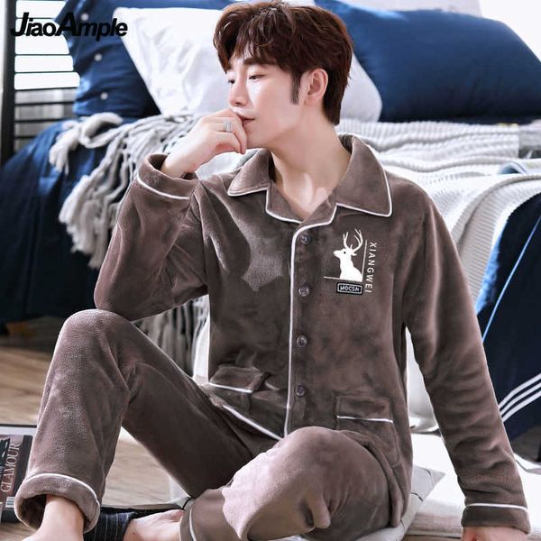 men's sleepwear men's pajamas winter thickened flannel pyjamas men's cardigan long-sleeved trousers warm pajamas sleepwear tw, Black;brown
men's sleepwear men's pajamas winter thickened flannel pyjamas men's cardigan long-sleeved trousers warm pajamas sleepwear tw, Black;brown