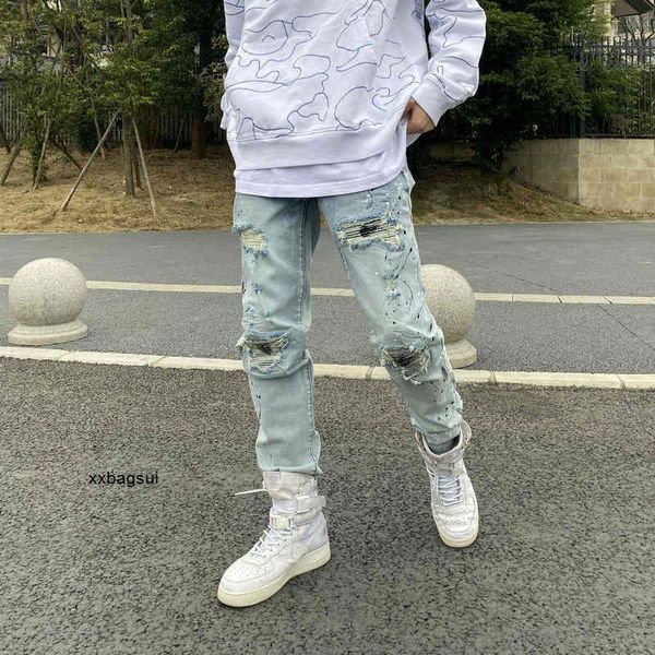 mens jeans amirs chaopai 2022ss fog high street watercolor splash ink hole making used elastic locomotive slim fitting jeans qdv, Blue
mens jeans amirs chaopai 2022ss fog high street watercolor splash ink hole making used elastic locomotive slim fitting jeans qdv, Blue