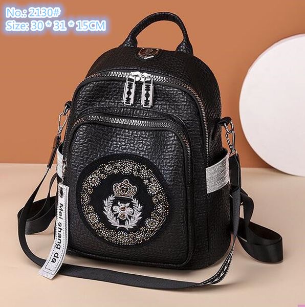 Western womens shoulder bags sweet and fashionable studded handbag street personality rivet backpack fashion embossed leather embroidered handbag wholesale, Black
Western womens shoulder bags sweet and fashionable studded handbag street personality rivet backpack fashion embossed leather embroidered handbag wholesale, Black