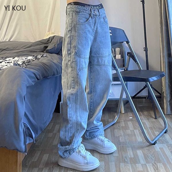men's jeans trendy high street washed retro loose hip-hop straight casual trousers men jeans mens loose t221102, Blue
men's jeans trendy high street washed retro loose hip-hop straight casual trousers men jeans mens loose t221102, Blue