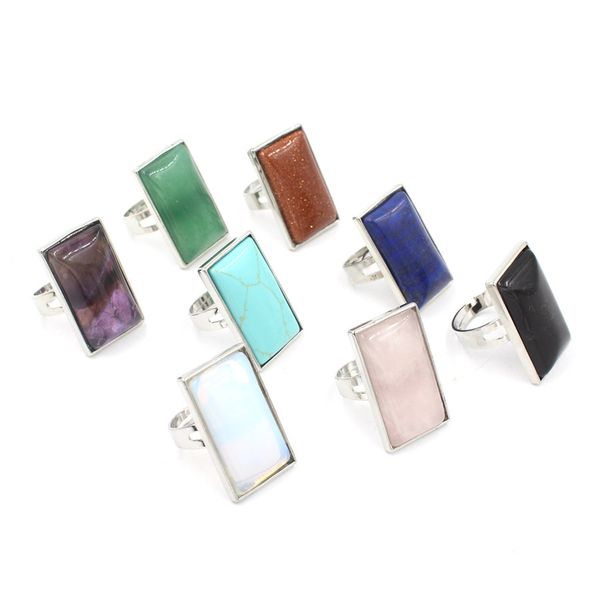 natural stones rectangle finger rings silver-color adjustable ring healing crystal lapis lazuli men women jewelry bt007, Golden;silver
natural stones rectangle finger rings silver-color adjustable ring healing crystal lapis lazuli men women jewelry bt007, Golden;silver