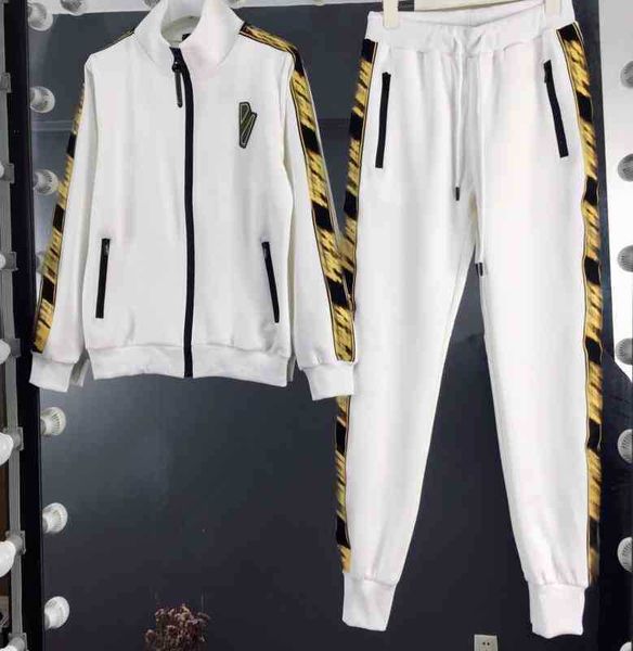 womens two piece pants yellow webbing panel zip cardigan jacket with stylish logo-print trousers 2 piece sets luxury designer tracksuits, White
womens two piece pants yellow webbing panel zip cardigan jacket with stylish logo-print trousers 2 piece sets luxury designer tracksuits, White