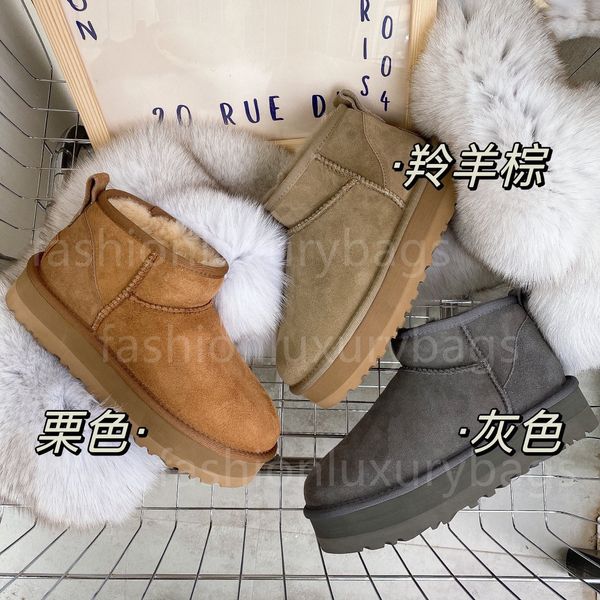 2022 ultra mini platform boot designer woman winter ankle australia snow boots thick bottom real leather warm fluffy booties with fur size 3, Black
2022 ultra mini platform boot designer woman winter ankle australia snow boots thick bottom real leather warm fluffy booties with fur size 3, Black