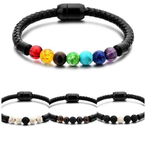healing balancing genuine leather chain bracelets with magnetic clasp 7 chakra natural stone bracelet yoga diffuser cuff bracelets, Black
healing balancing genuine leather chain bracelets with magnetic clasp 7 chakra natural stone bracelet yoga diffuser cuff bracelets, Black