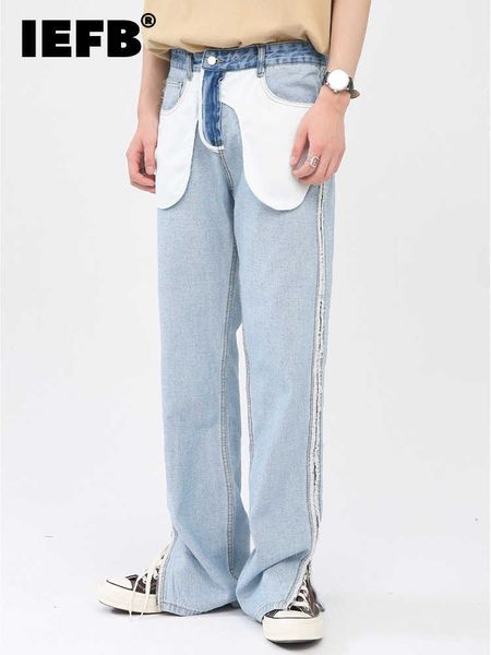 men's jeans iefb men's wear new korean fashion straight zipper jeans 2022 summer contrast color casual male trousers high street 9, Blue
men's jeans iefb men's wear new korean fashion straight zipper jeans 2022 summer contrast color casual male trousers high street 9, Blue