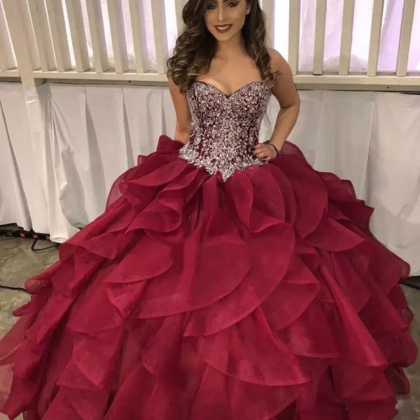red luxury crystals beading quinceanera dresses sweetheart corset burgundy organza princess sweet 16 ball gown prom dress vestidos, Blue;red
red luxury crystals beading quinceanera dresses sweetheart corset burgundy organza princess sweet 16 ball gown prom dress vestidos, Blue;red