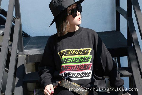 women's done well rainbow hoody flocking letter sweater women round neck loose casual sweatshirt hoodies graffiti cotton designer 11, Black
women's done well rainbow hoody flocking letter sweater women round neck loose casual sweatshirt hoodies graffiti cotton designer 11, Black