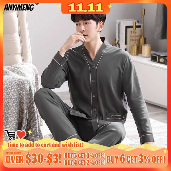 men's sleepwear new autumn winter plus size 4xl men pajamas fashion pijamas mens breathe y sleepwear cotton deep grey cardigan nightwea, Black;brown
men's sleepwear new autumn winter plus size 4xl men pajamas fashion pijamas mens breathe y sleepwear cotton deep grey cardigan nightwea, Black;brown